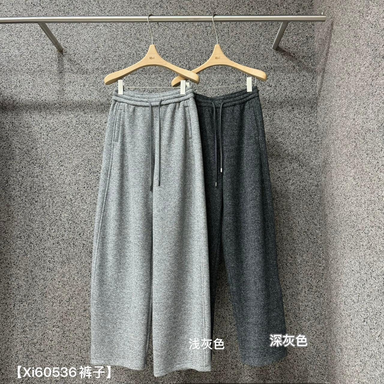 杨杨 XIXI-（老钱麻灰）重磅双面织 麻灰裤子60536