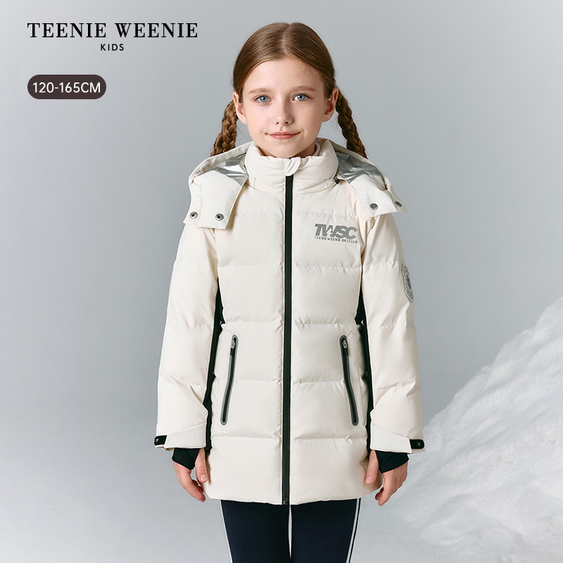 TeenieWeenieKids25年冬女童中长保温三防羽绒服TKJD254T74B