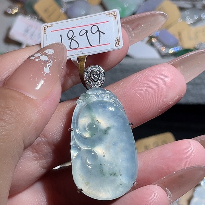 翡翠银S925镶嵌颈饰