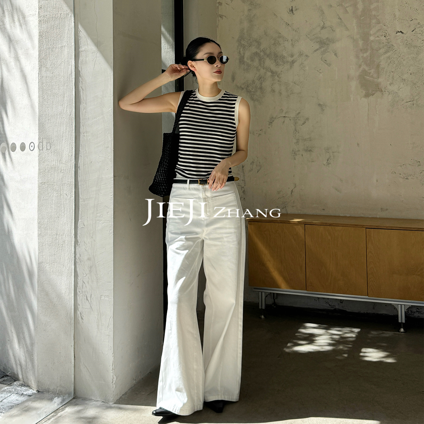 满目ManMu【张琪专属】老钱风秋季纯棉时尚百搭休闲通勤长裤350167