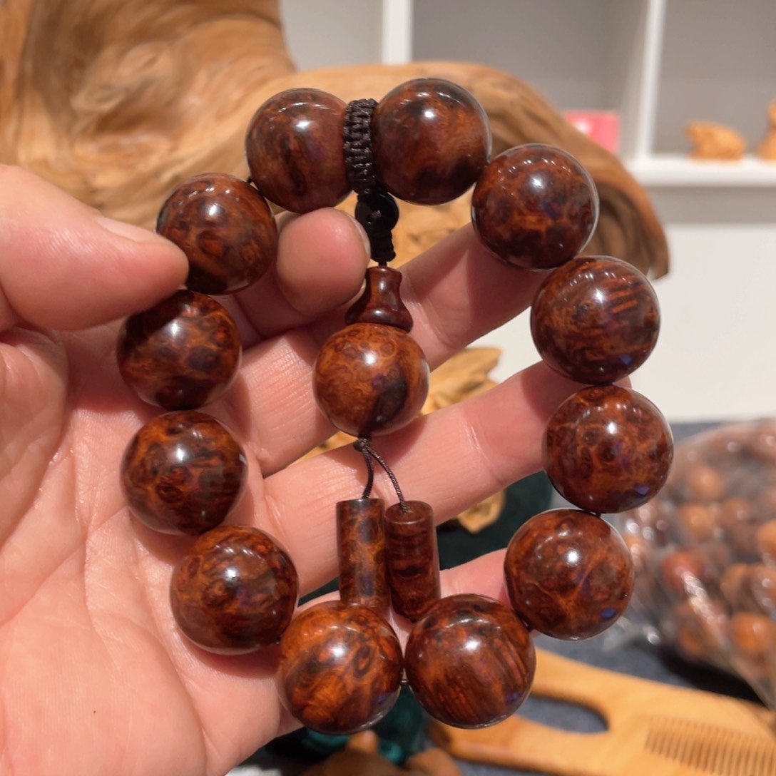 【闪购商品】柏木（崖柏）缅甸黑金瘤花梨串