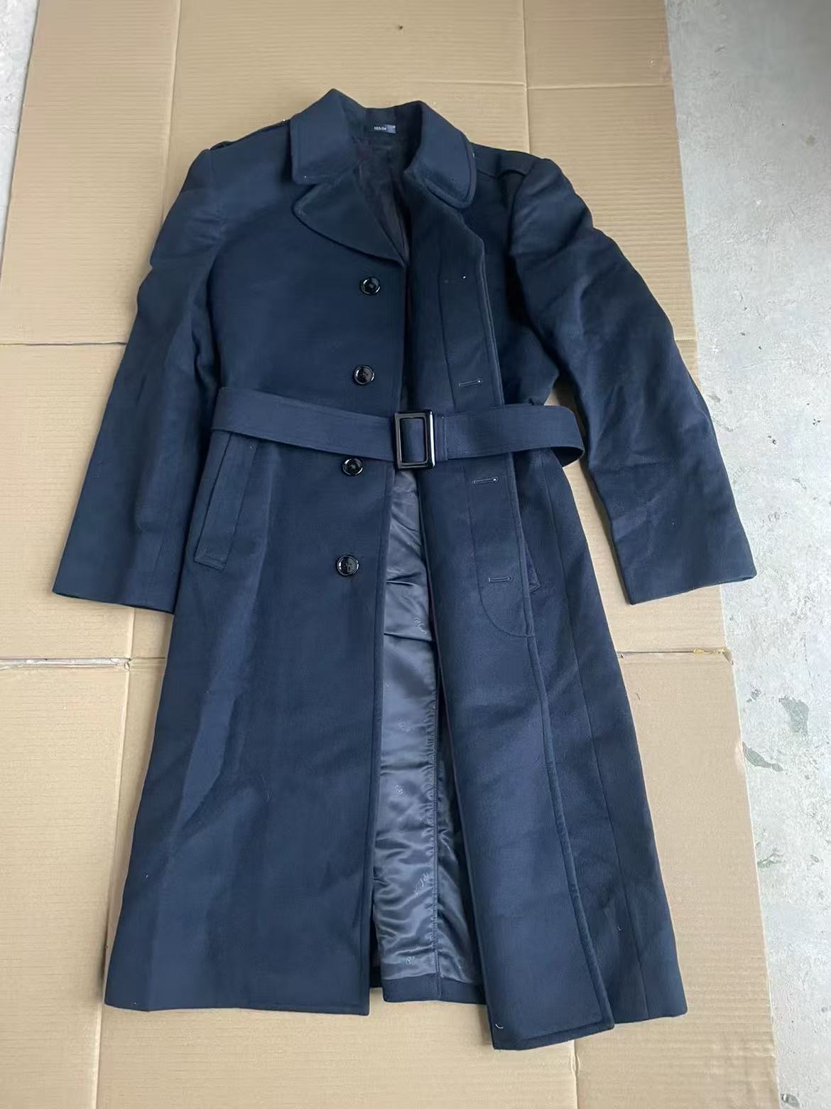 (海干绒大衣）正品藏青色男绒大衣长款修身防风