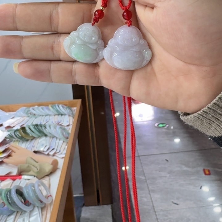 翡翠颈饰未镶嵌纯天然缅甸翡翠 多样发一