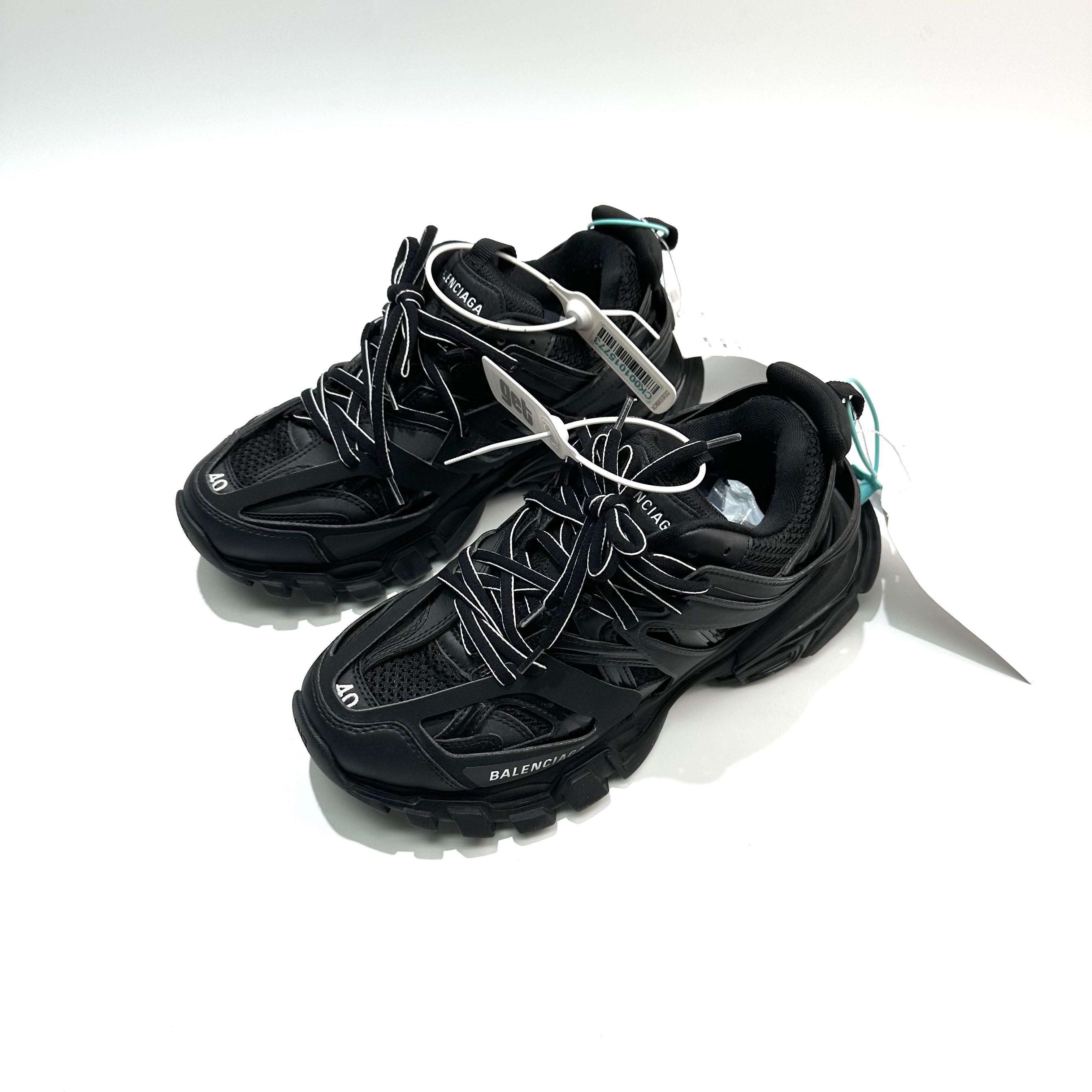 99新 Balenciaga/巴黎世家 40码 黑色track1.0 老爹鞋 bl0221