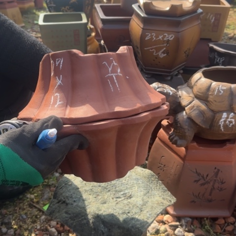 紫砂花盆紫砂花盆盆景盆栽瑕疵