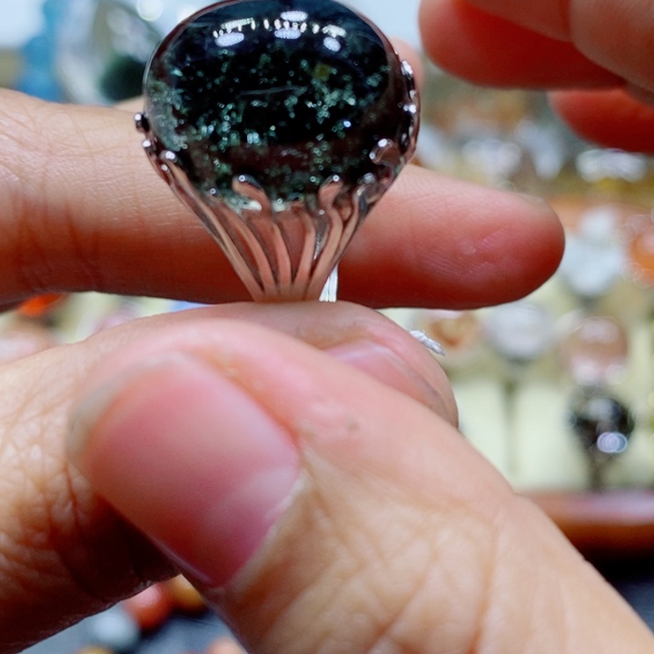 水晶戒指未镶嵌菟**凸水晶