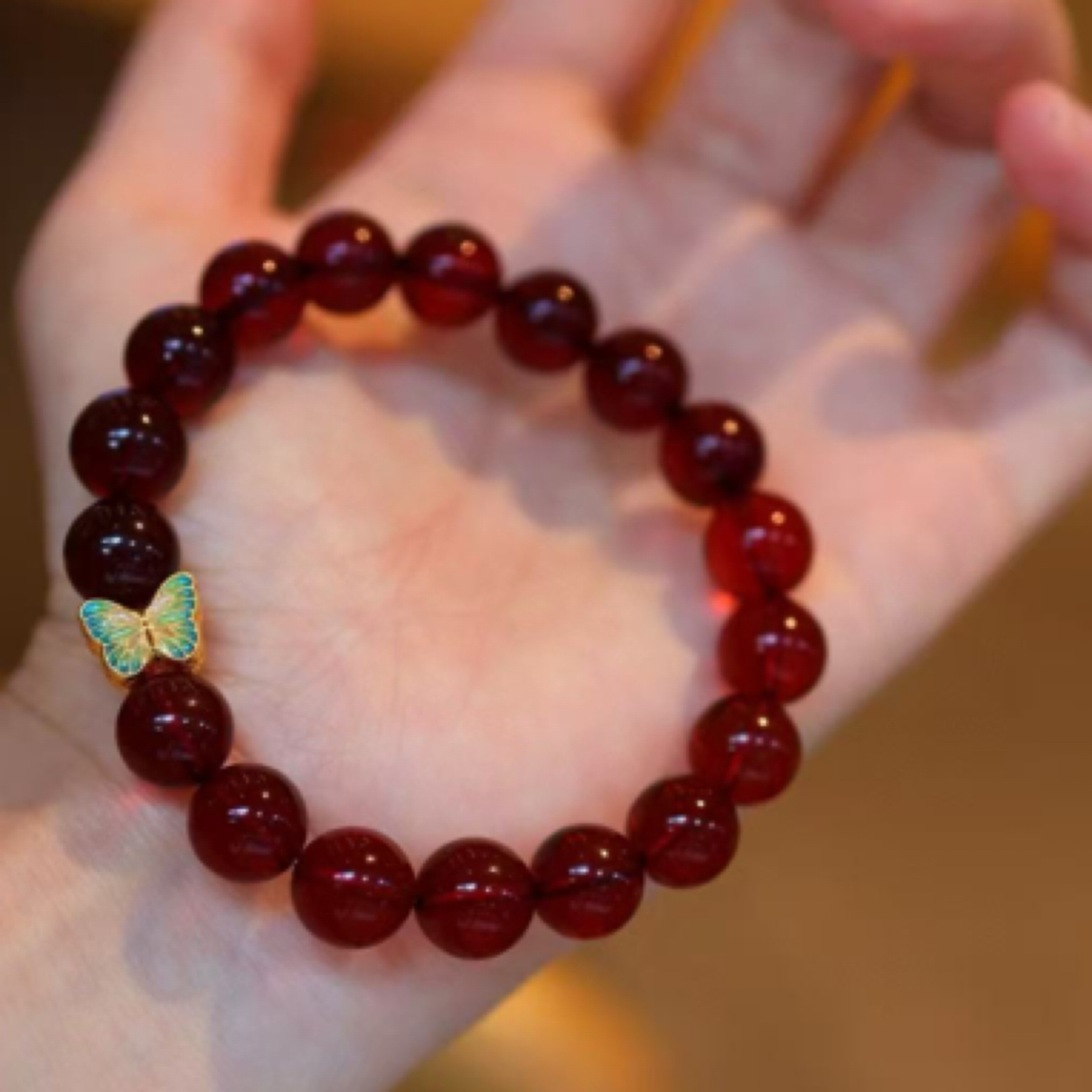 精品18k金血珀10mm手串