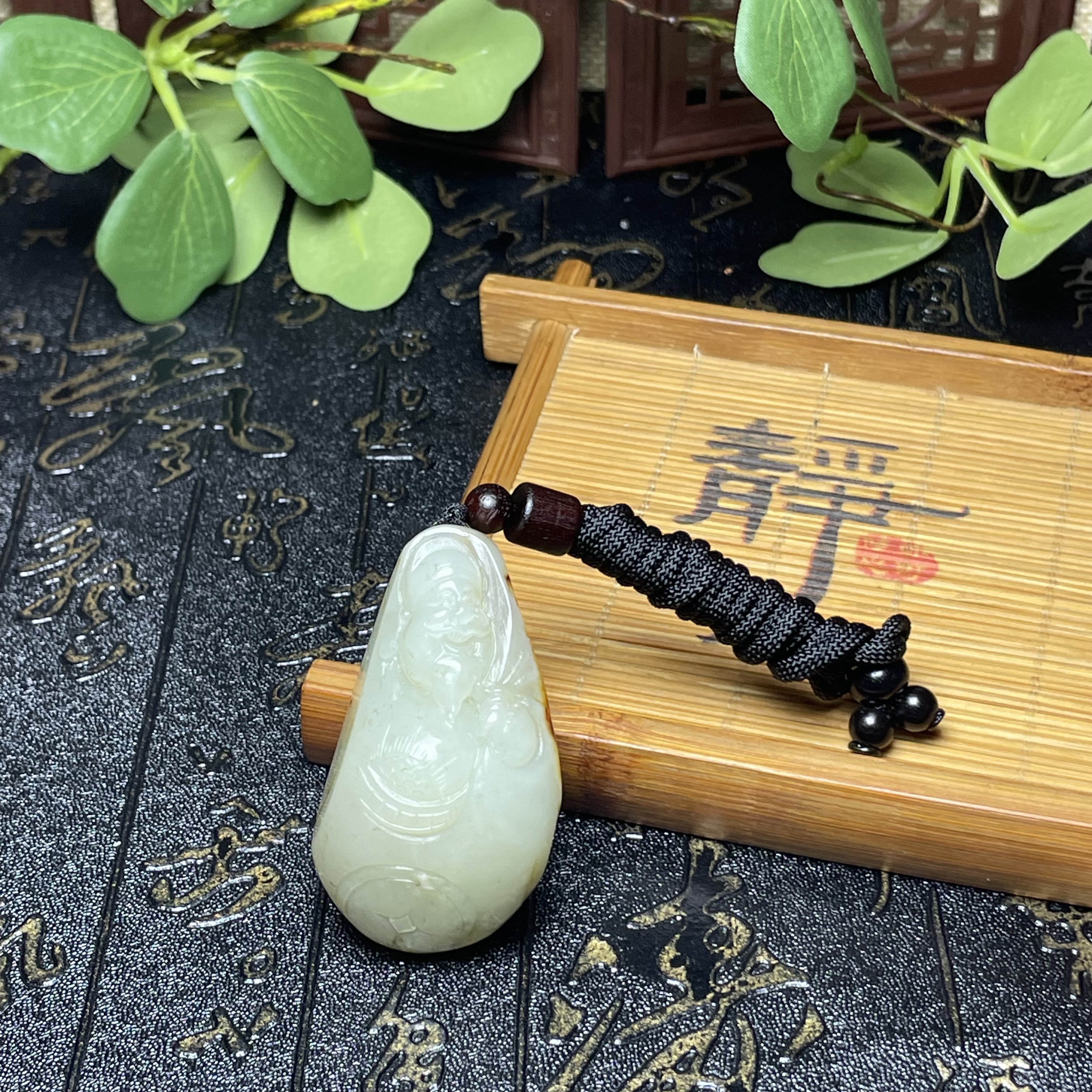新疆和田玉挂件吊坠纯手工财神三色