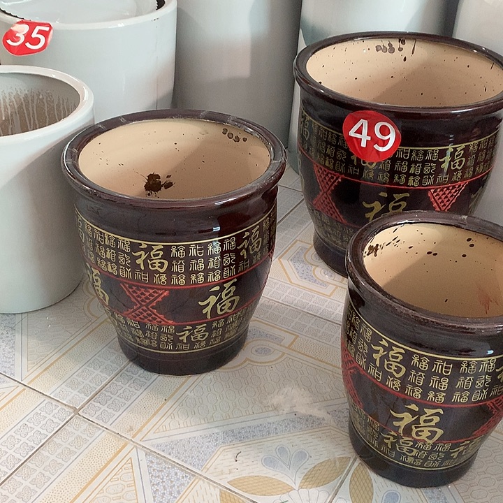 万福盆大肚款中号两个默认瑕疵高37