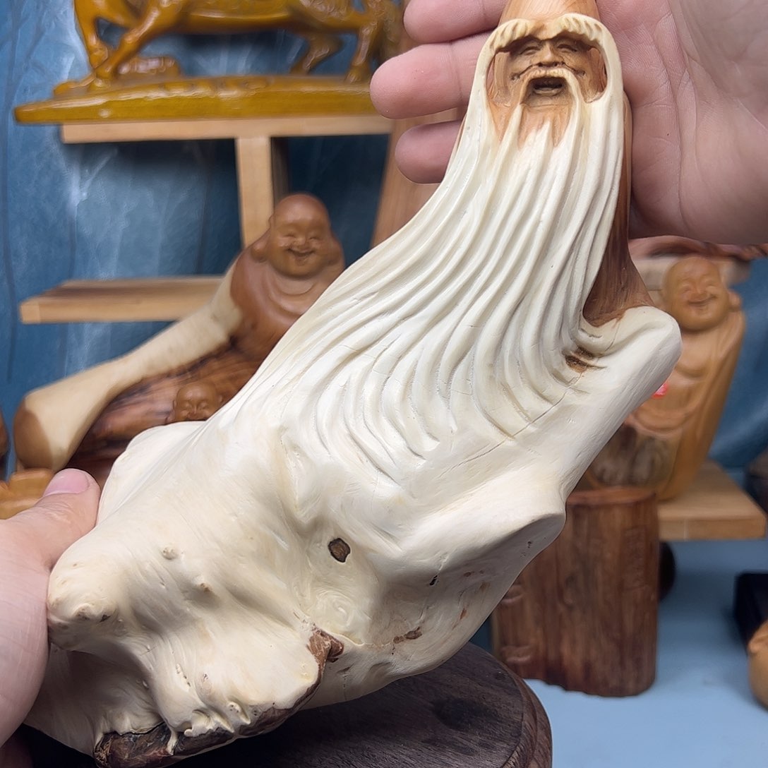 木朱**_柏木摆件手把件