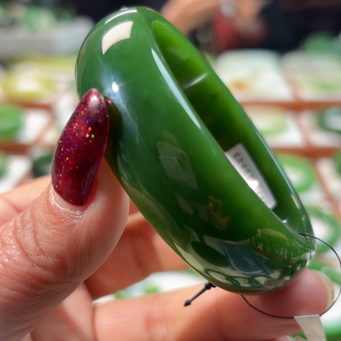 和田玉（碧玉）未镶嵌手镯黑***…