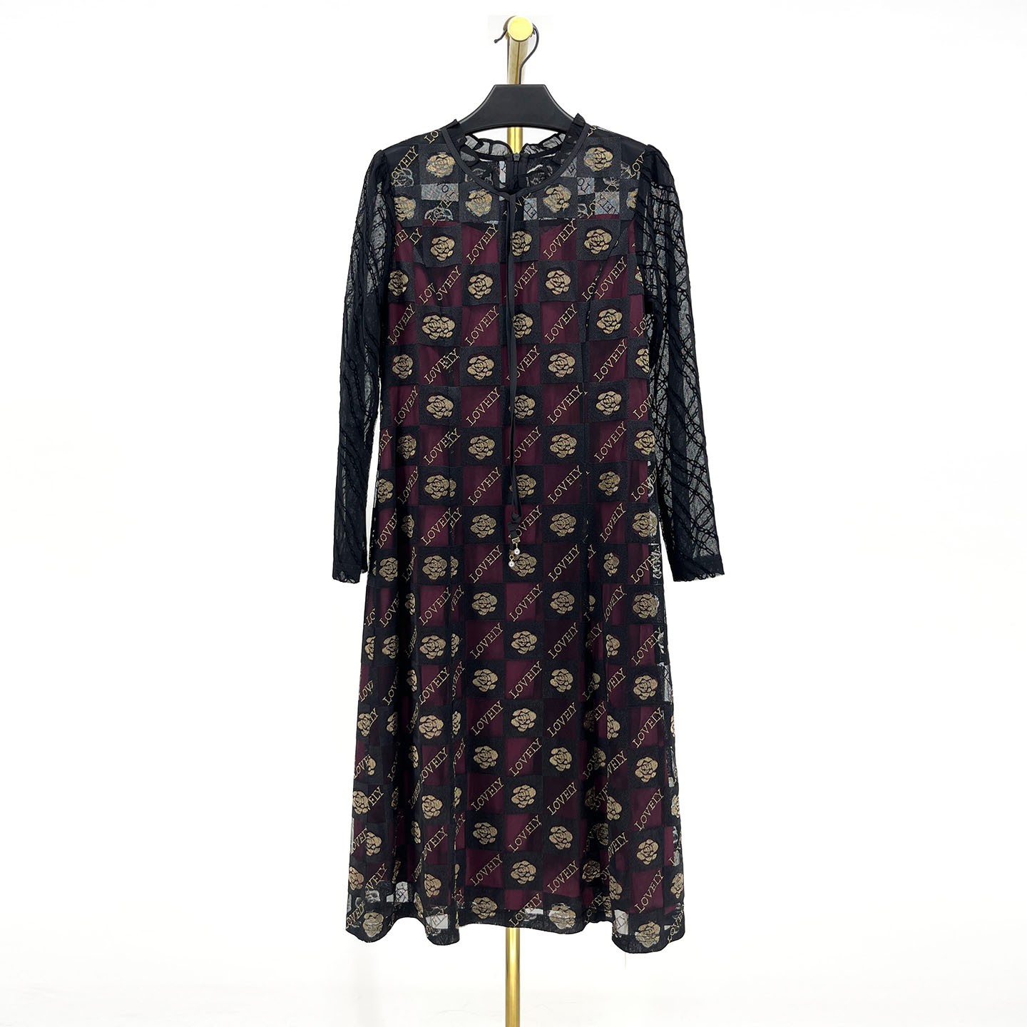 秋冬新款时尚气质优雅连衣裙 宓D3759