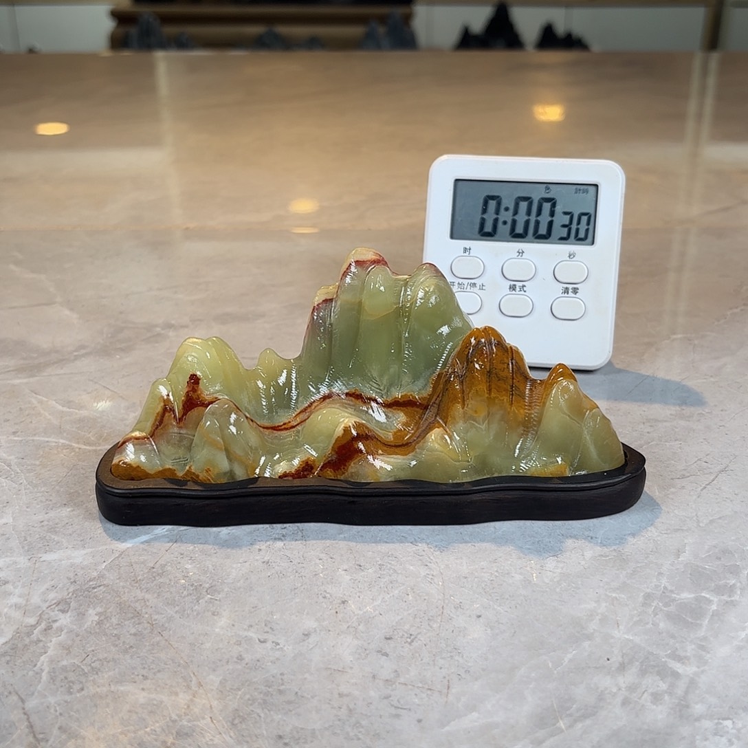 玄***月灵璧石手工雕刻奇石摆件