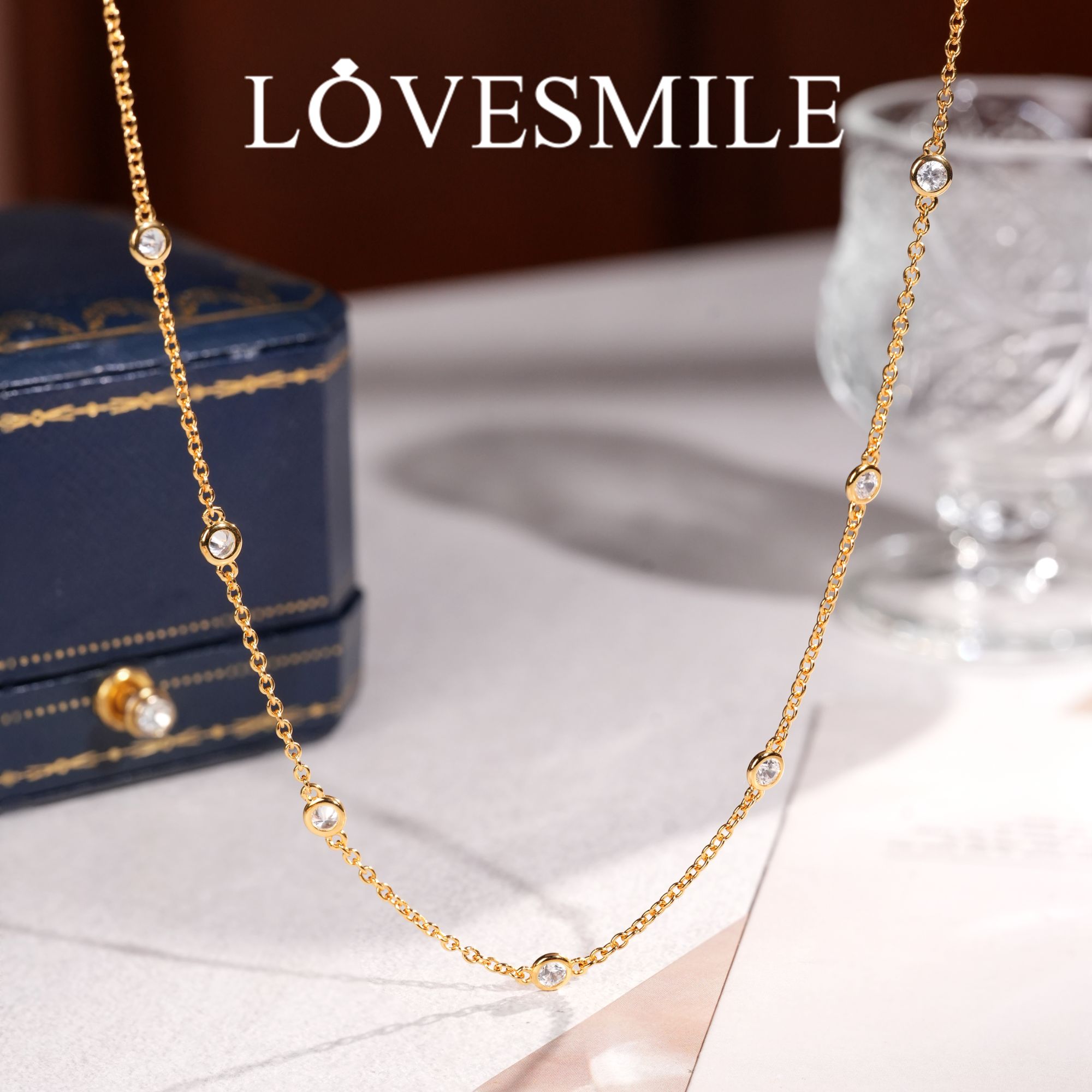 链子925银合成锆石 S925银锆石链子满天星22寸55厘米可调节88号