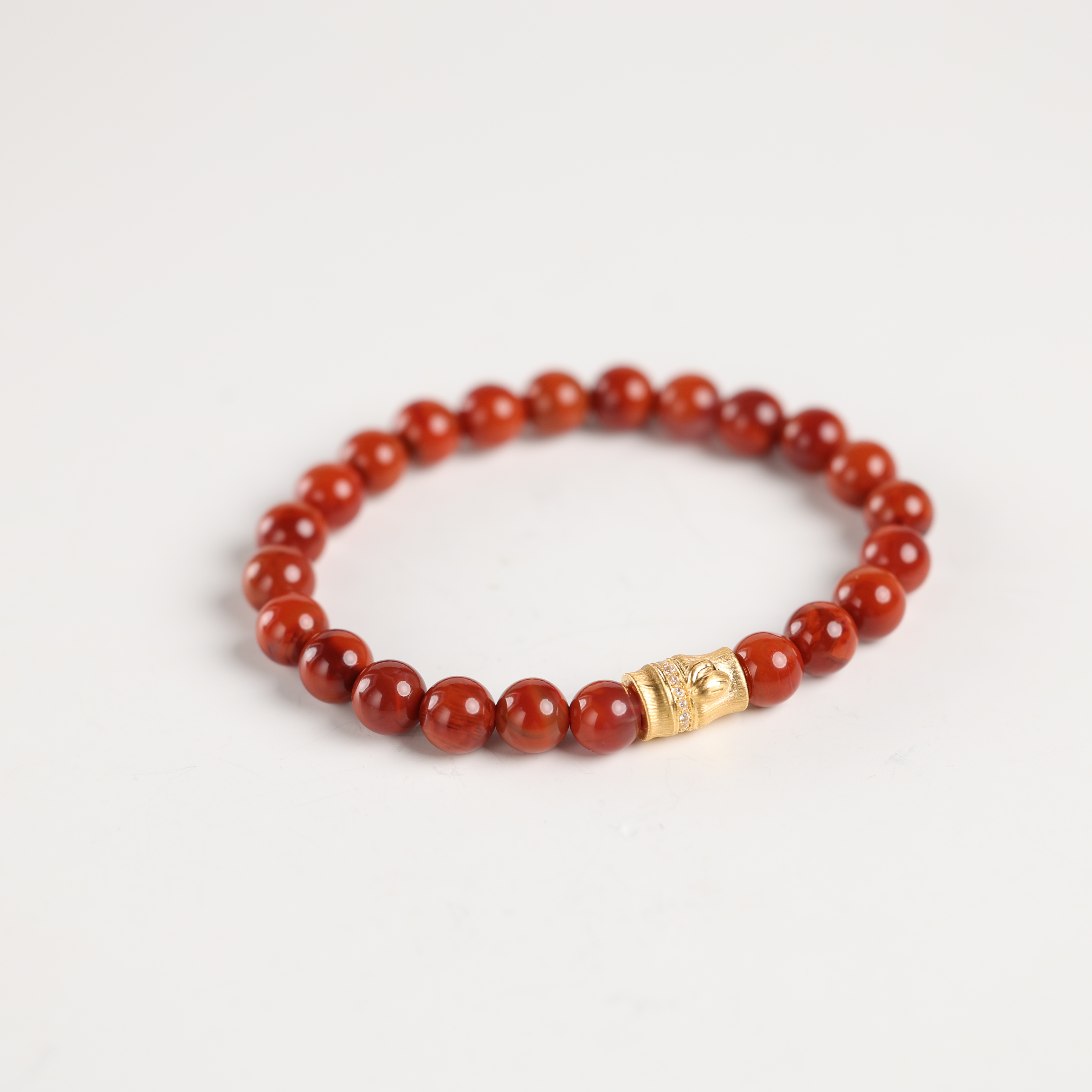 "听洛"原创设计精品天然原矿南红7mm+手串