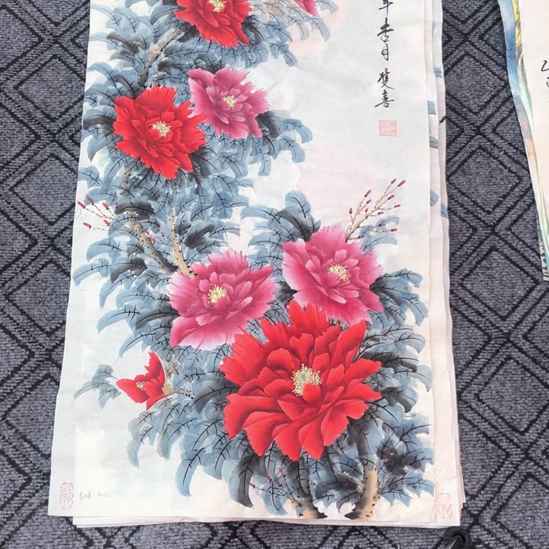 国画李双喜老师三尺花鸟作品赵