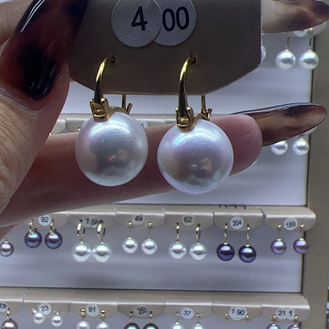 淡水珍珠耳饰银S925镶嵌