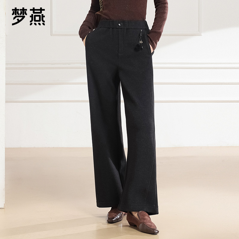 梦燕秋冬女亲肤精致显高显瘦休闲保暖舒适面料阔腿长裤CD06B5046