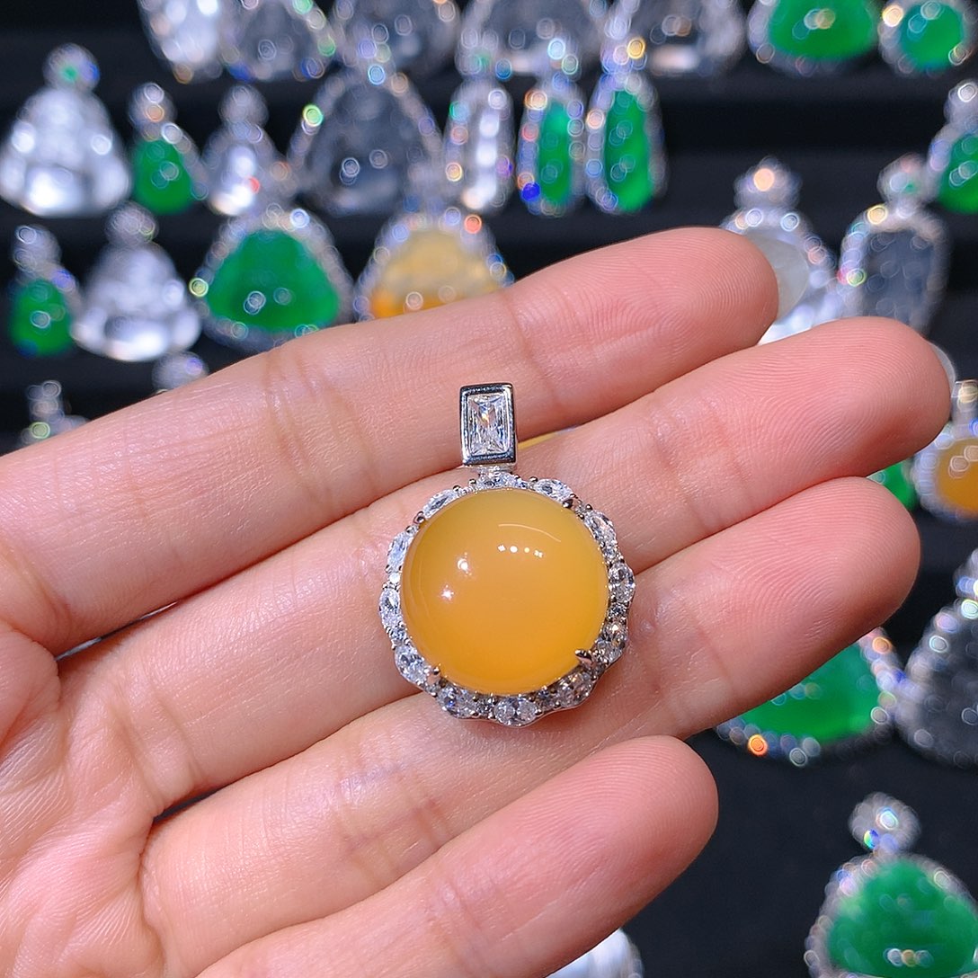 玛瑙/玉髓颈饰银S925镶嵌琳*@