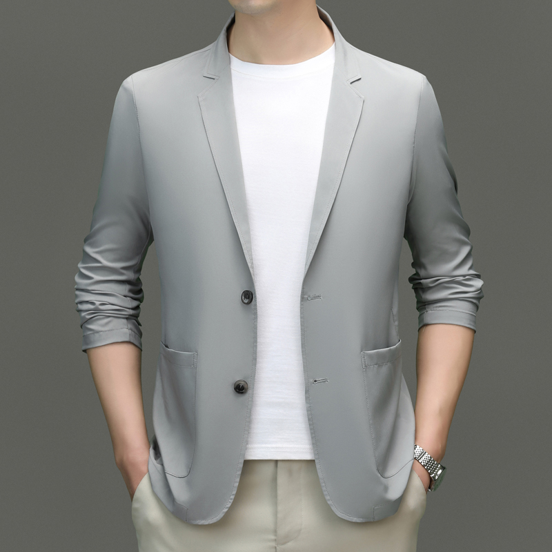 商务西服上装薄款夏季纯色春季韩版春秋夏季防晒男士西装修身