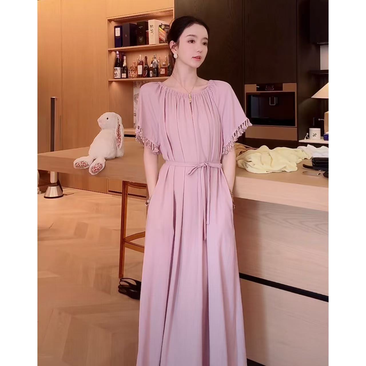 Zwinnie/詹维尼【亚麻流苏连衣裙】 GJE202506