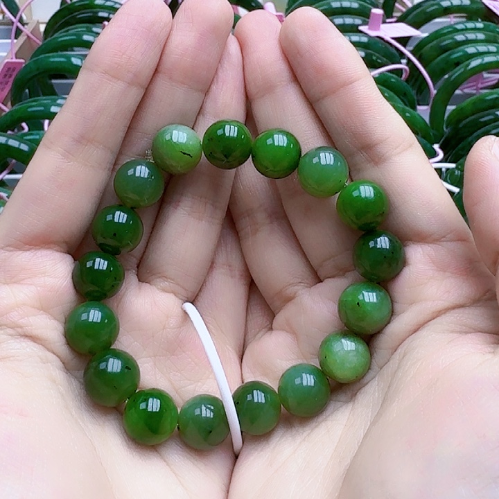 和田玉（碧玉）串珠未镶嵌