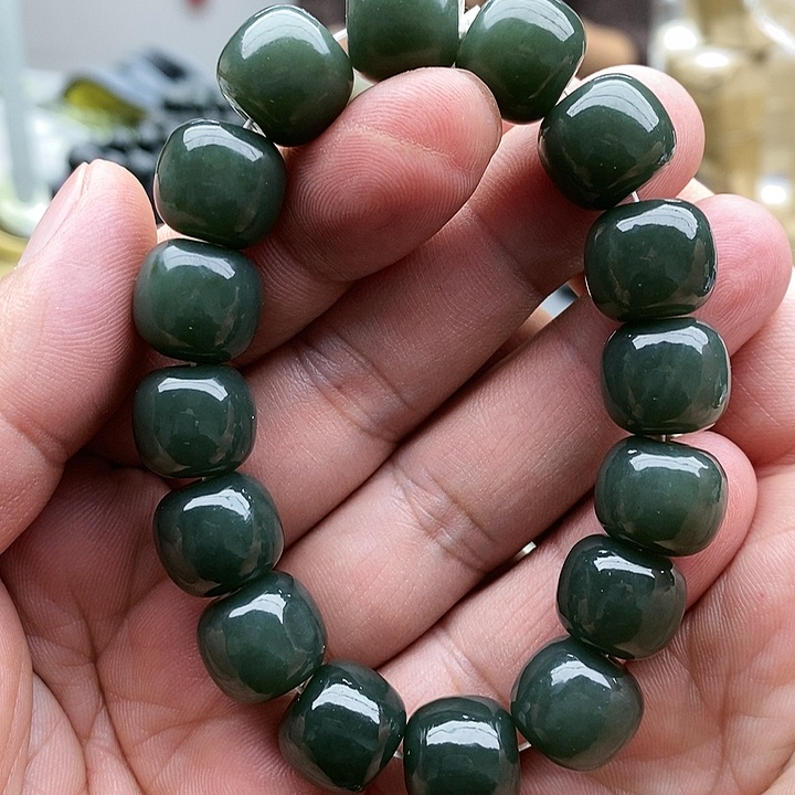 【闪购商品】未镶嵌手链和田玉14且末蓝