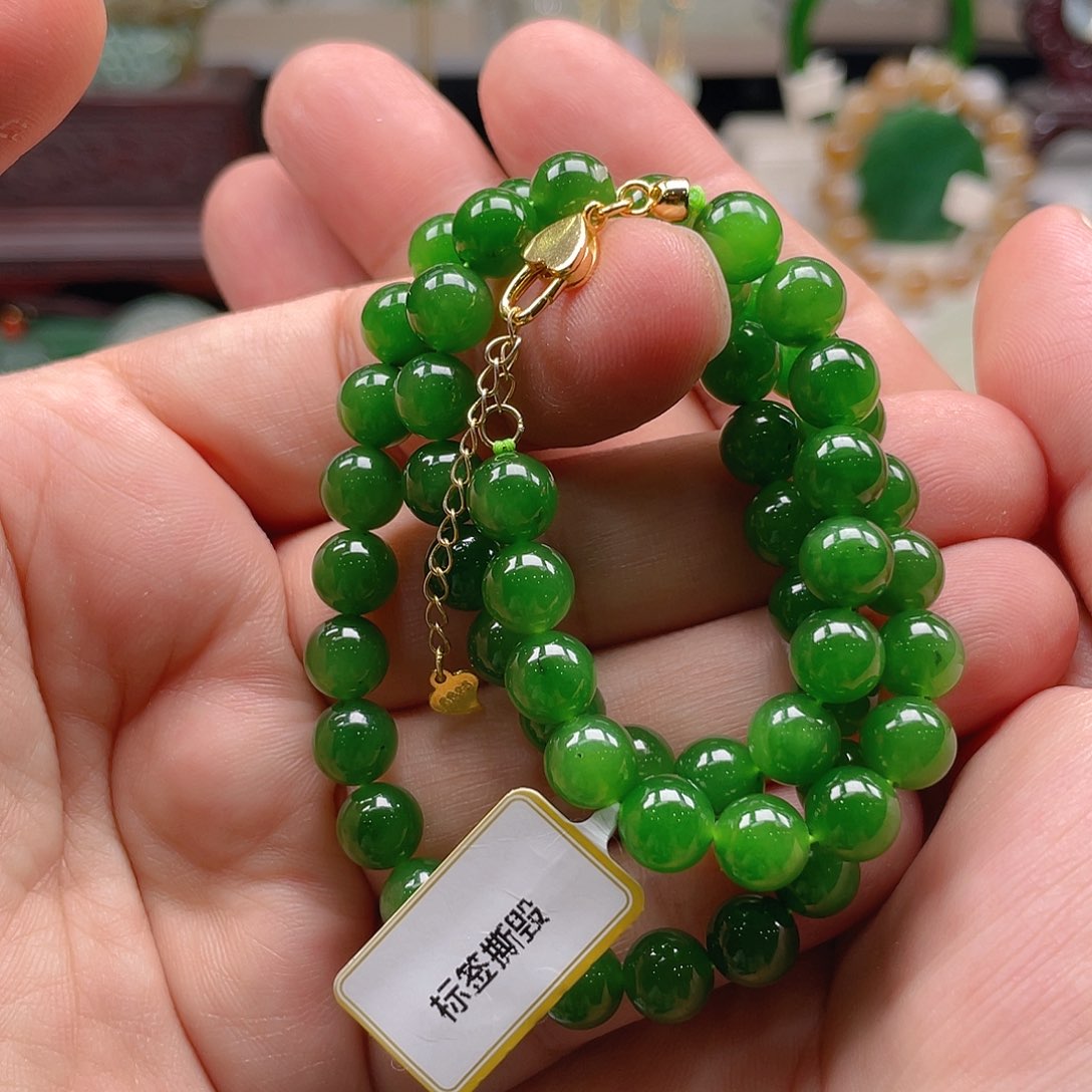 和田玉（碧玉）银S925镶嵌颈饰