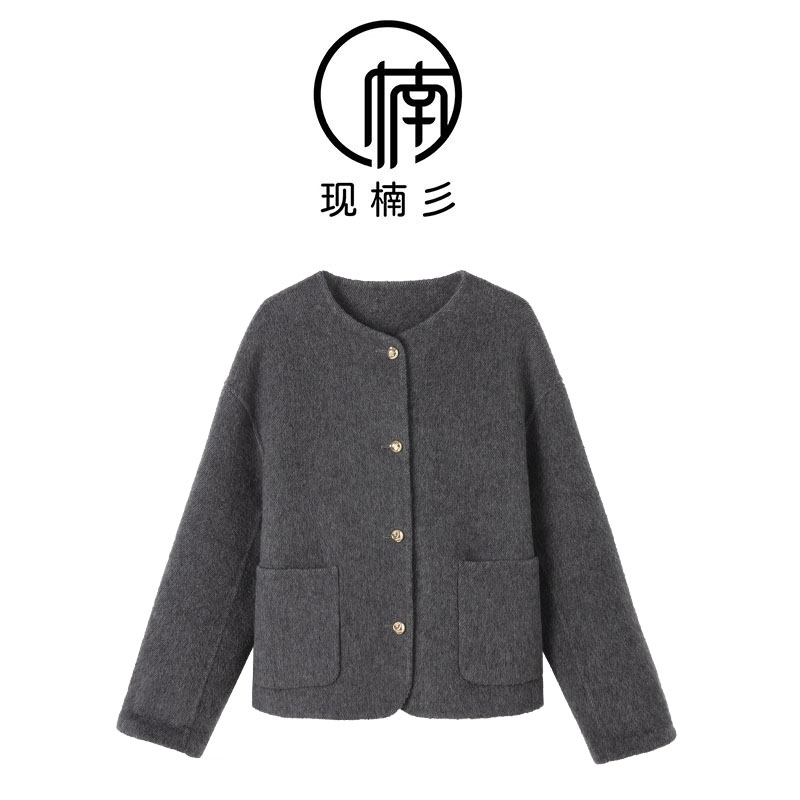 NANJIE/楠姐【贝多港湾】2025秋冬圆领百搭羊毛短外套XNS6140