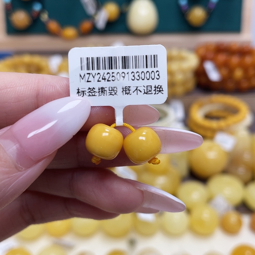 蜜蜡未镶嵌珠宝奇石9.5mm瑕