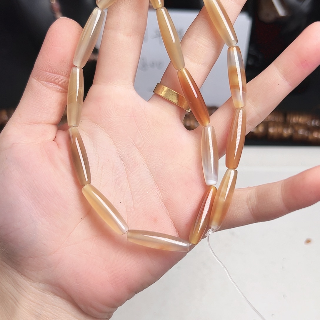 玛瑙/玉髓合金珠宝半成品u699 6.6m 天珠玛瑙一条