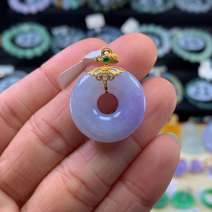 翡翠手链18K金镶嵌翡翠 