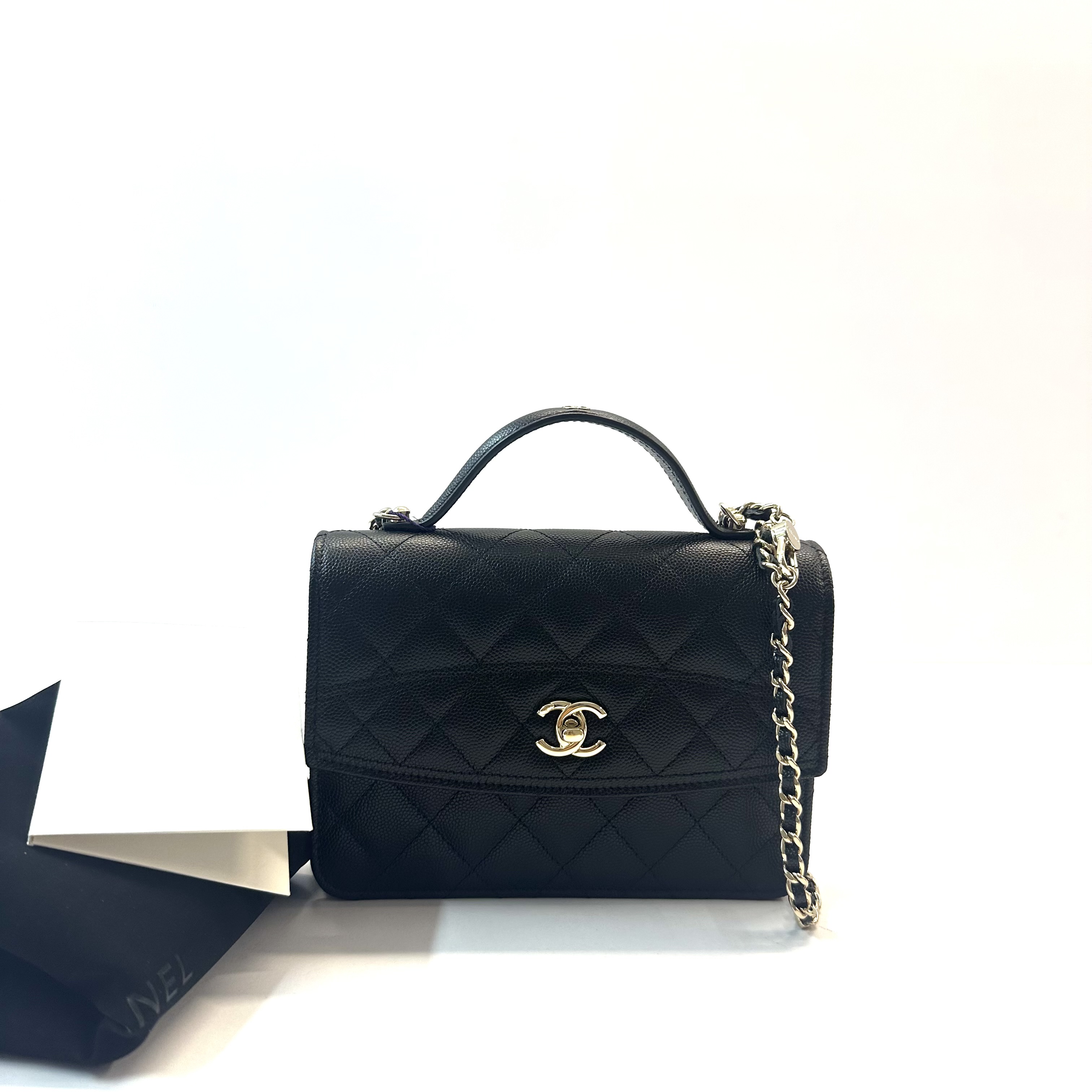 99新 Chanel/香奈儿 25C 三合一 荔枝纹牛皮手提单肩包 /双肩包