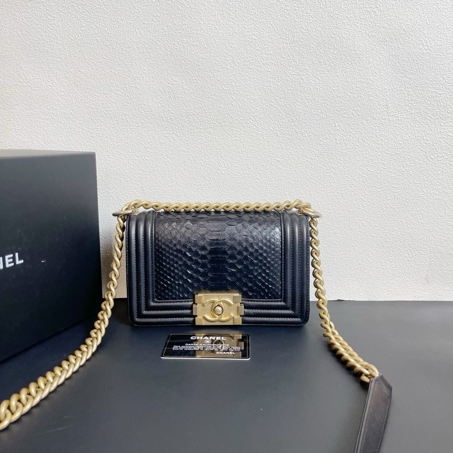 95新 Chanel/香奈儿 98新 奢总管/小号leboy包/26开有卡