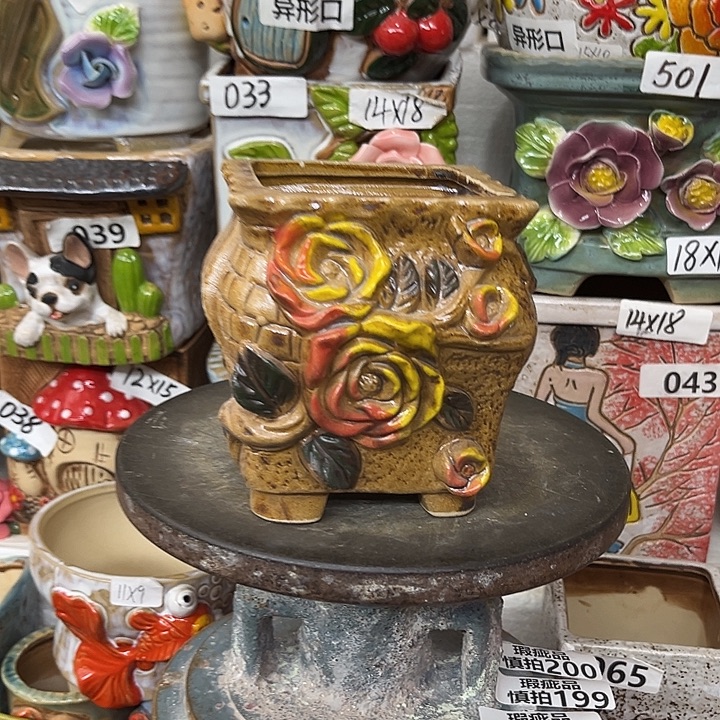 粗陶材质多肉花盆