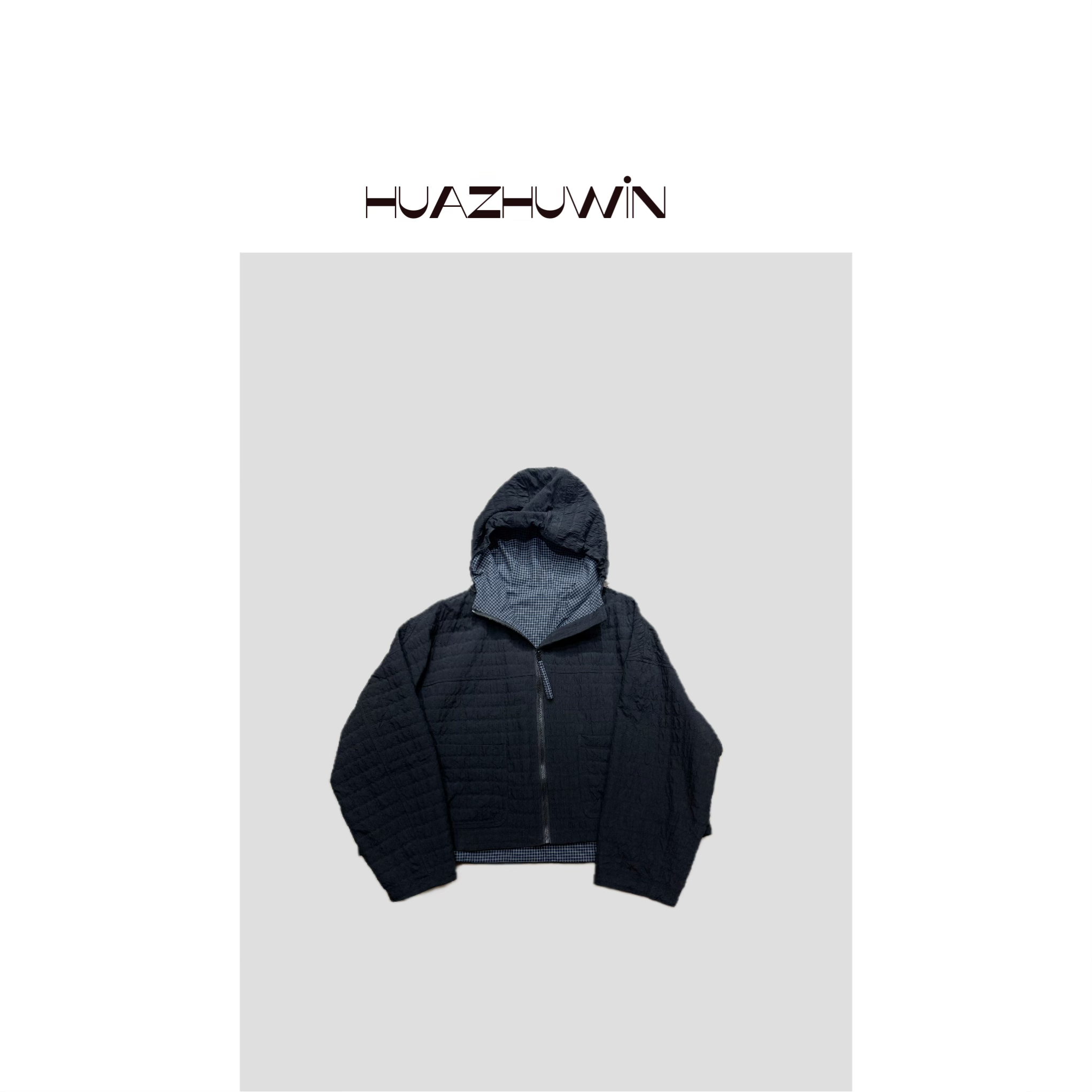 HZ-私服款软软格子拼接休闲外套