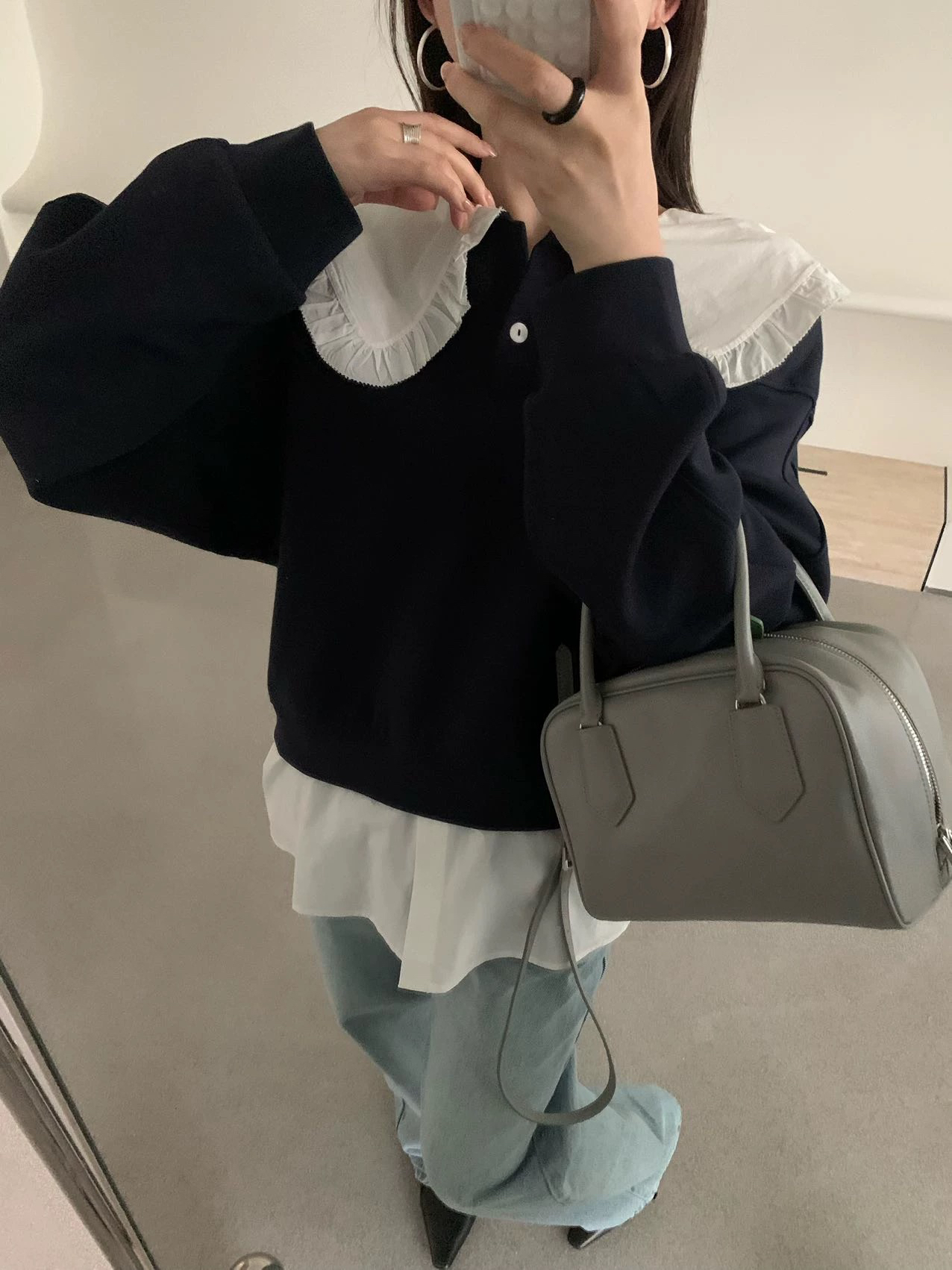 婷～娃娃领卫衣春款
