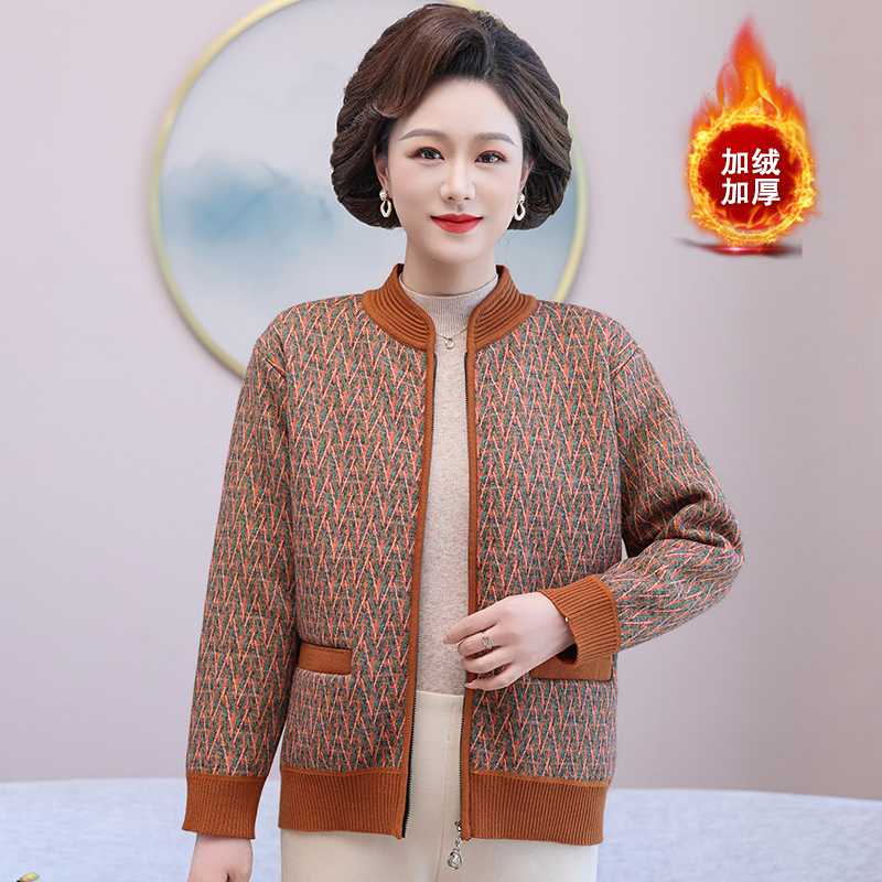 保暖秋冬装小个子老年女装中老年女装加厚加绒外套老太太上衣冬款