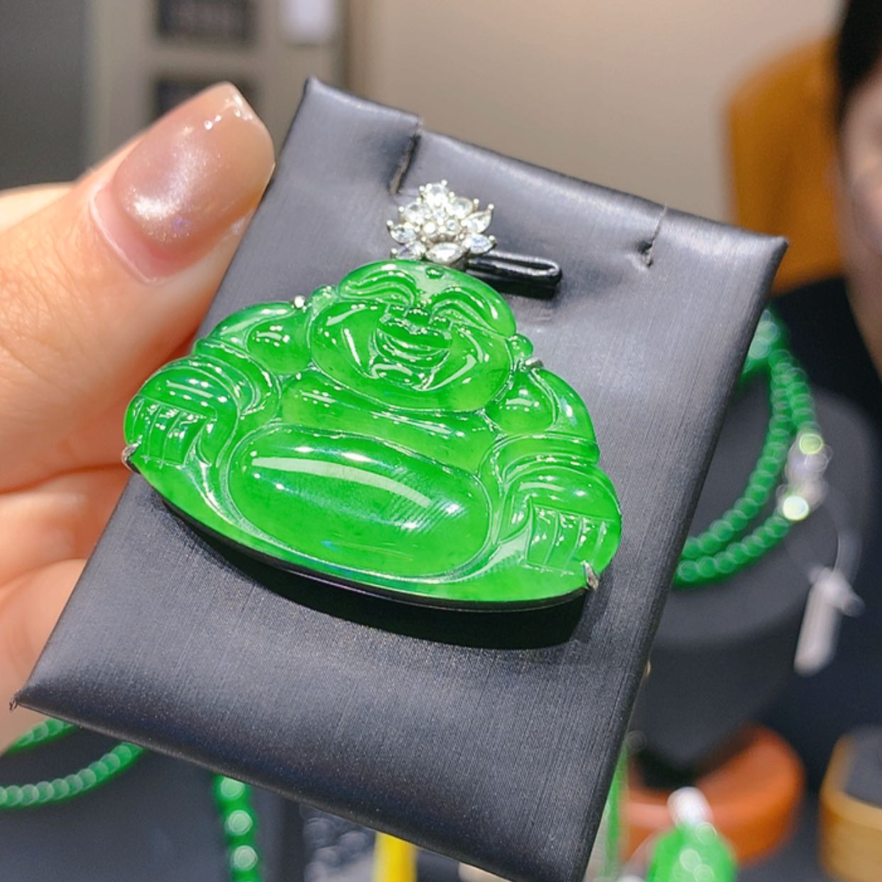 【闪购商品】翡翠银S925镶嵌颈饰9柒姐