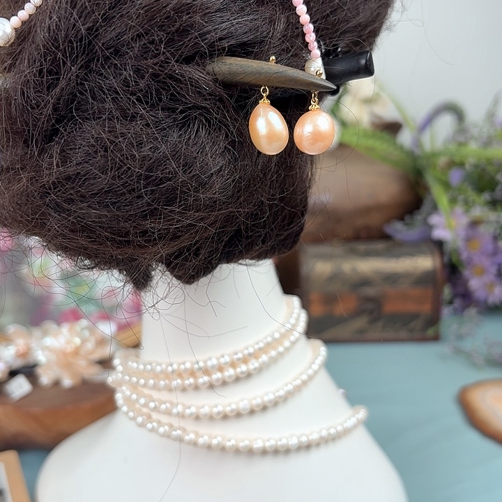 淡水珍珠发饰未镶嵌