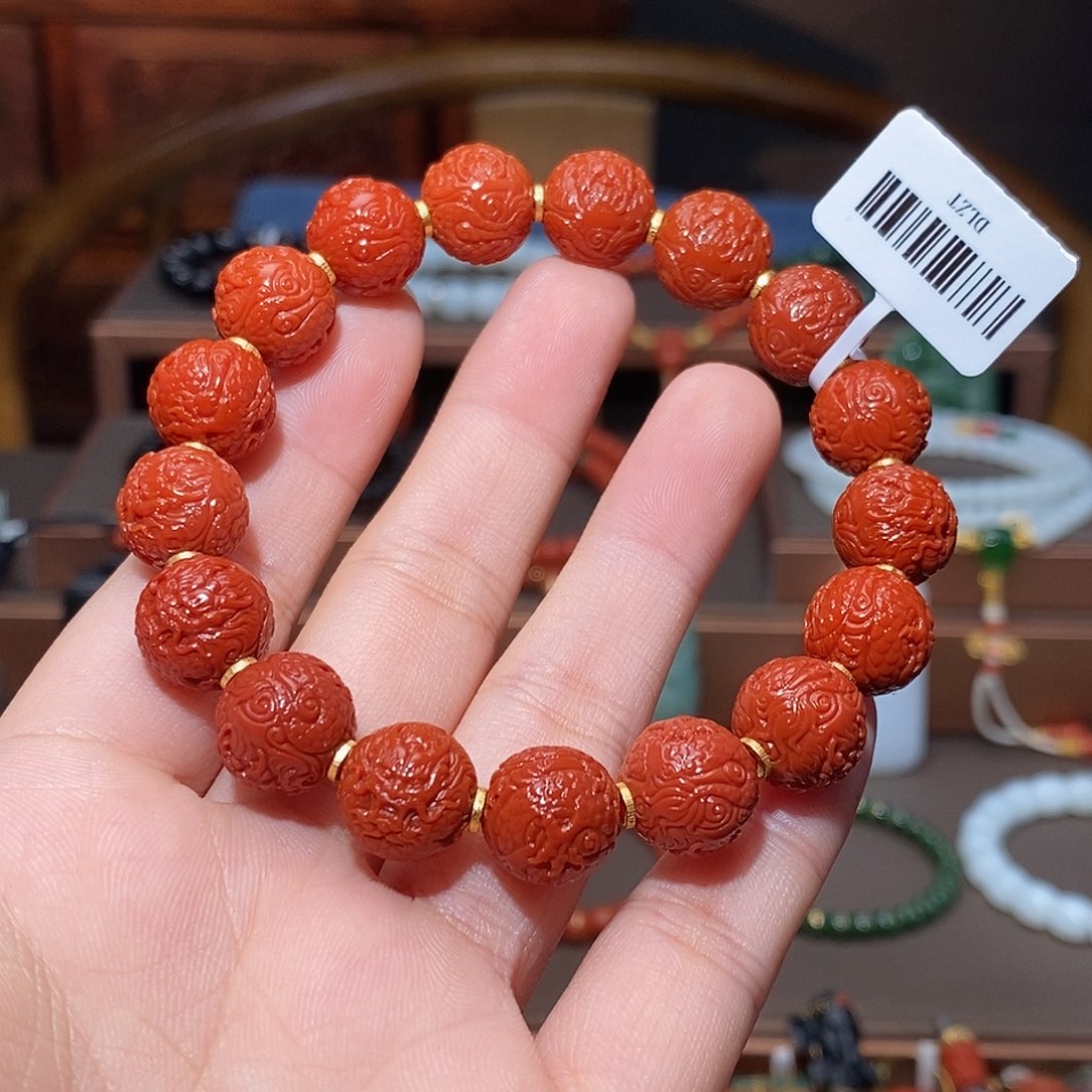 南红玛瑙手链18K金镶嵌