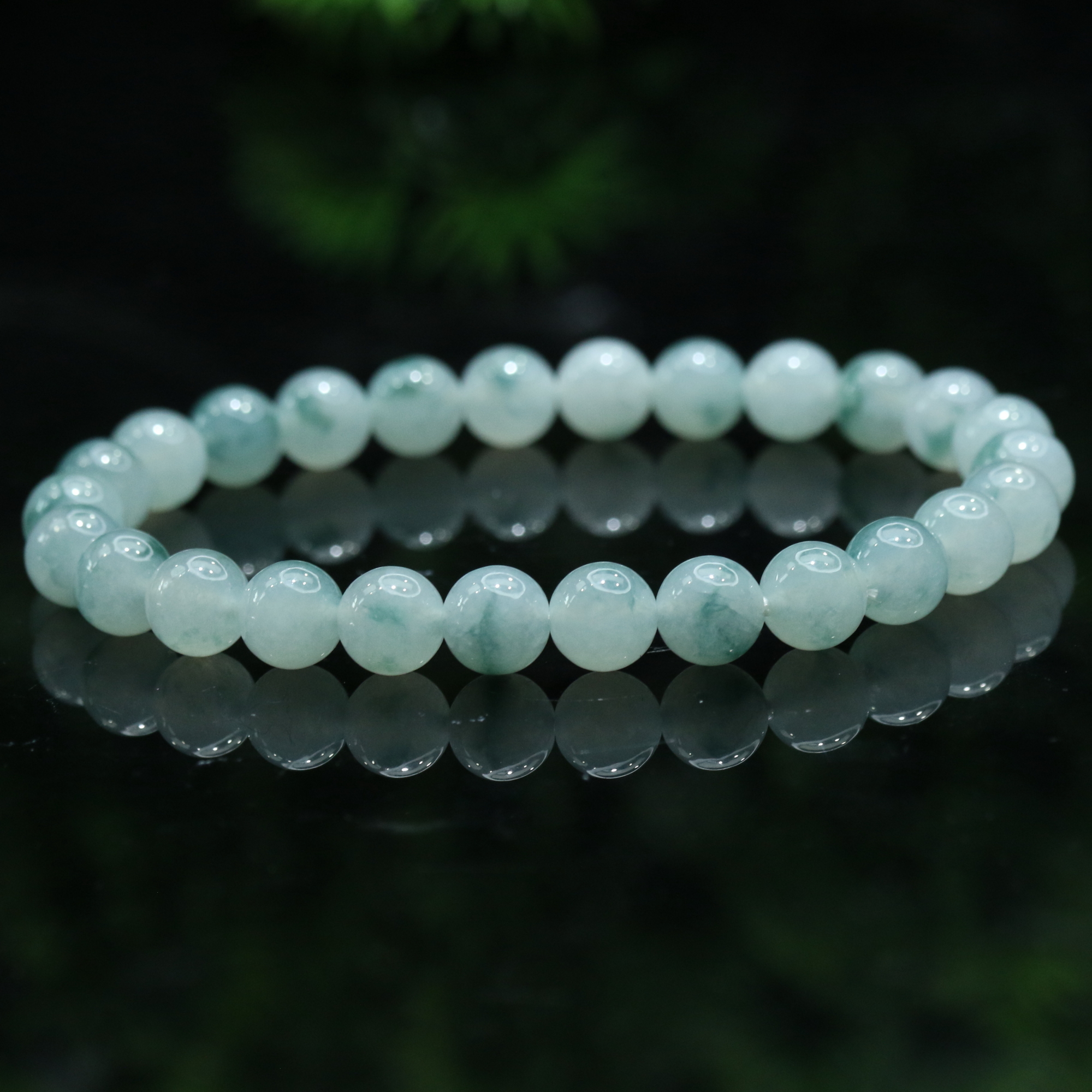 43天然缅甸翡翠A货冰珠串/500387/上海嘉禾拍卖