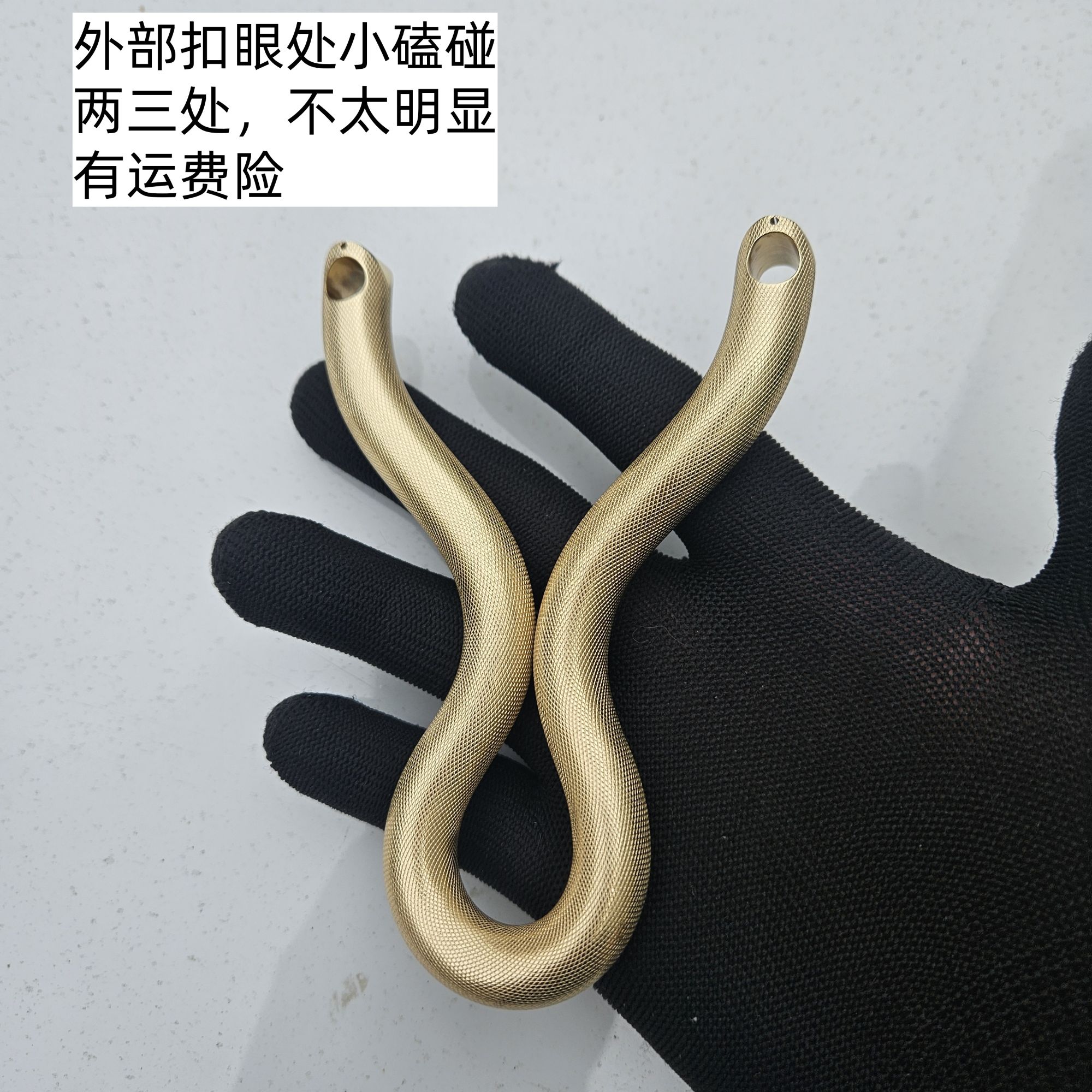 （微瑕12毫米金蛇）不锈钢滚花单卡弹弓户外弹力射击竞技解压玩具