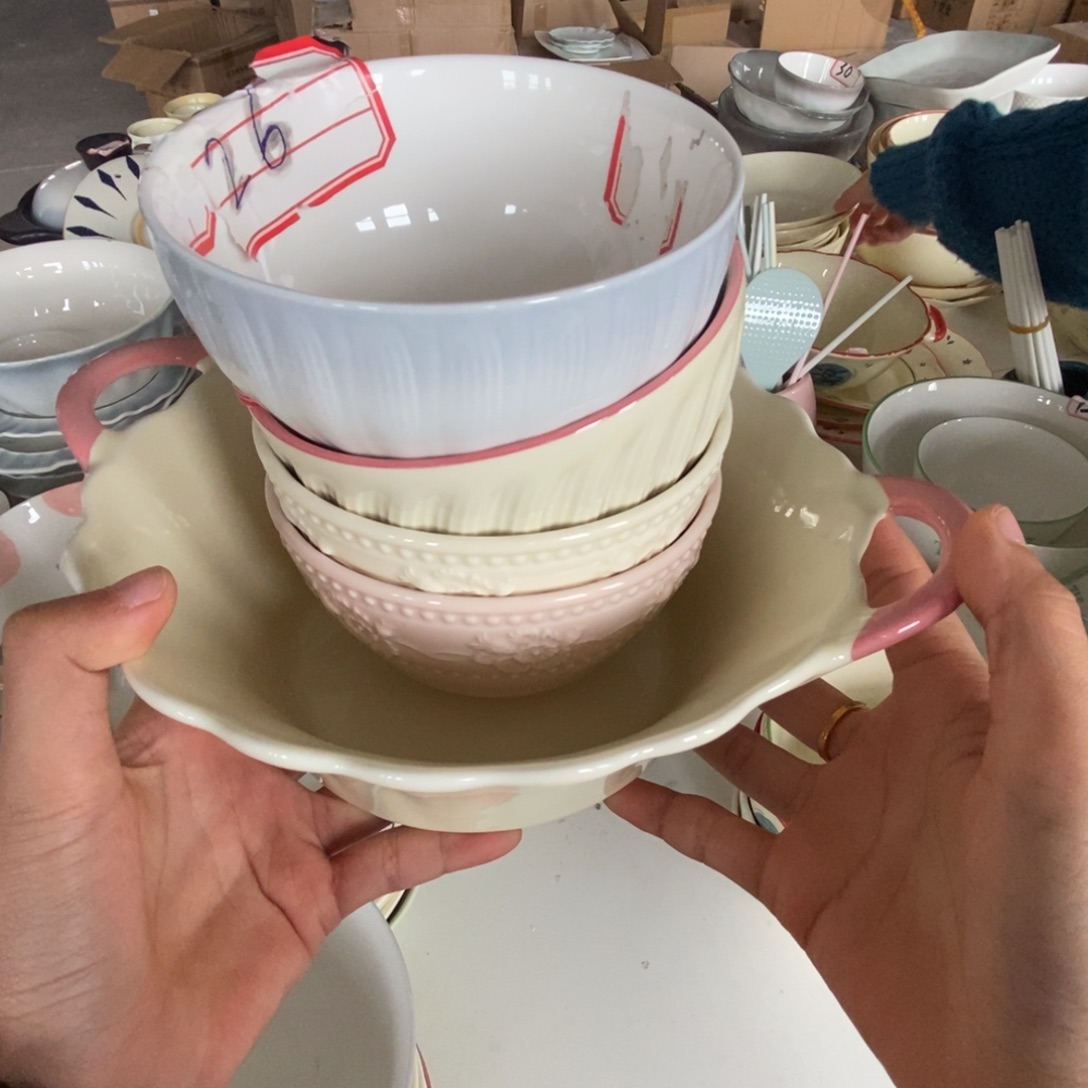 陶4个米饭碗各一个 一个双耳