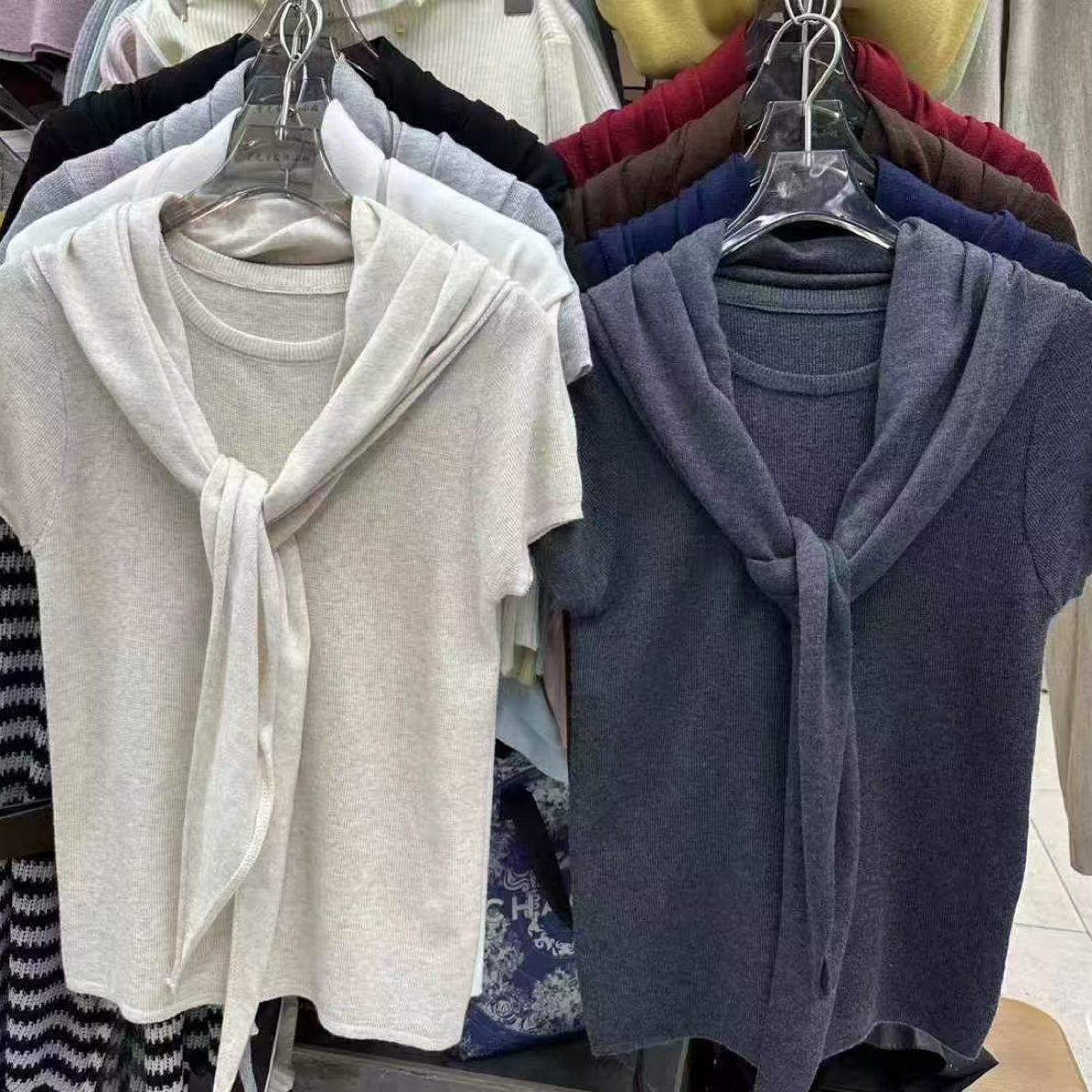 女纯色短袖厚款毛针织衫安迪绒