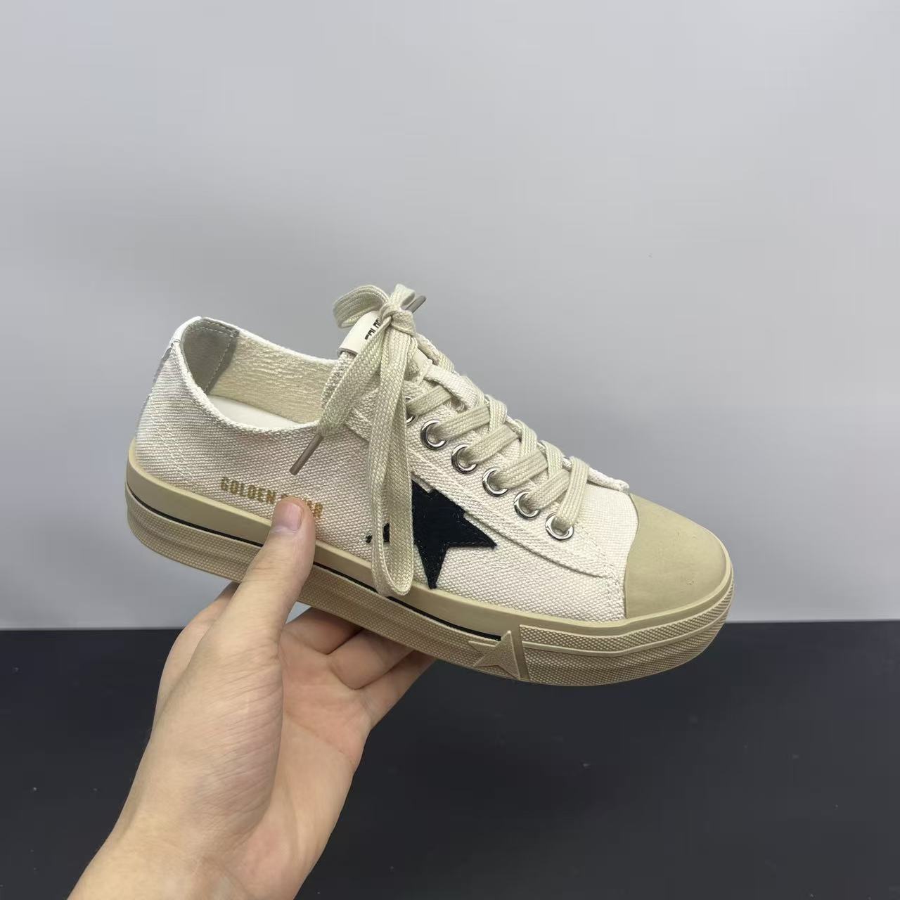 冬季新款冷粘工艺女士百搭休闲鞋系带低帮透气帆布鞋 X 检 832-35