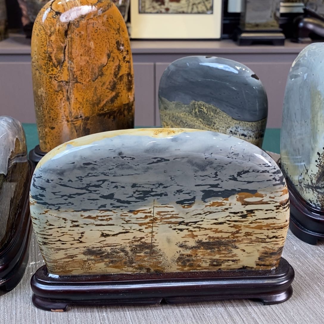 石材广西国画石草花石