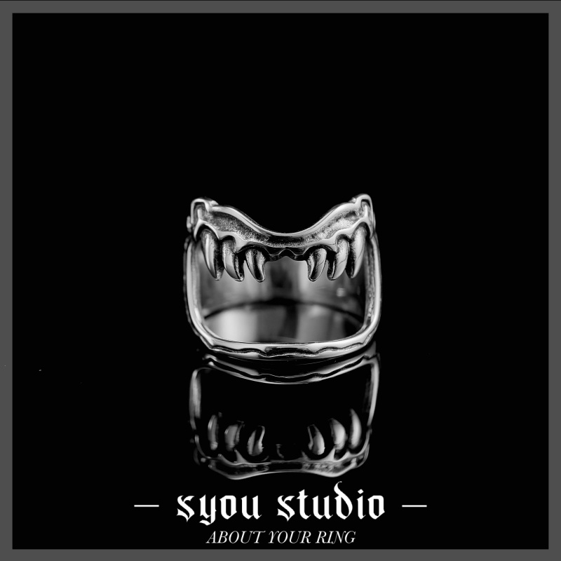 钛钢戒指 恶魔起子ins小众不掉色戒指暗黑复古情侣女生尾戒饰品男