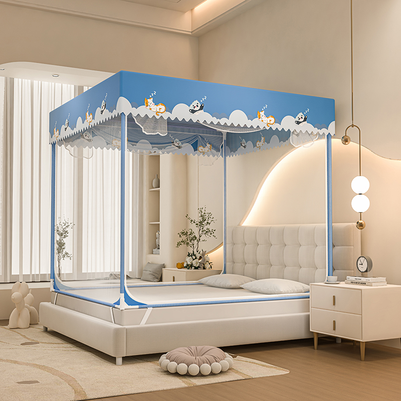 外穿蚊帐家用卧室坐床蒙古包新款全底加密儿童婴儿一体式防摔防掉