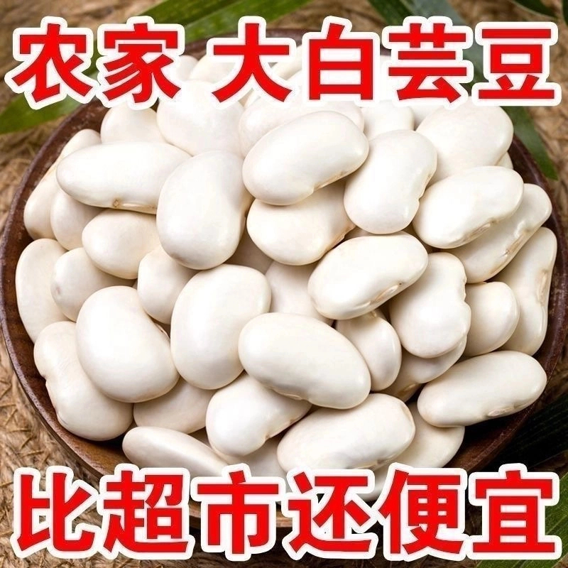 【抢！一大袋】白芸豆大颗粒大白芸豆雪豆大白豆无糖低脂杂粮煲汤好